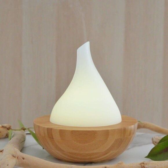 NEW! Aromatherapy Color Changing Glass Bamboo Ultrasonic Essential Oil Diffuser - Picture 5 of 6